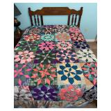 home made Patchwork star pattern quilt