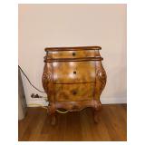 wood nightstand with three drawers