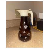 Mid century Thatcher Brown Daisy Pattern Syrup pitcher