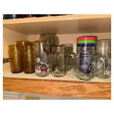 Vintage Amber, mason jar mugs and other drinkware