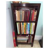 Wooden Bookshelf with songbooks, hymn books