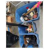3 totes of lawn and garden and shop items