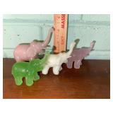 Lucky Elephants art glass figures