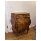 wood bombay nightstand with 3 drawers