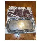 Silver plate tray with box