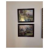 Thomas Kinkade framed wall art set of 2