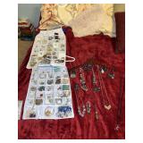 Costume jewelry assortment with hanging organizers