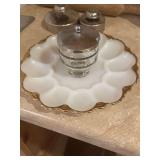 Milk Glass Egg plate with Sweet 