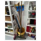 Bucket with mops and rake