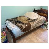 Twin bed and bedding