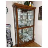 Quality Solid Oak glass door display cabinet CONTENTS NOT INCLUDED
