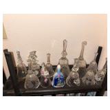 Set of 11 decorative glass and ceramic bells