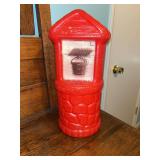 vintage Red plastic wishing well coin bank