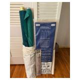2 large bolts of high end suede fabric, sewing cutting board and other sewing items