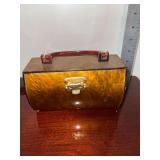 Vintage 1950s marbled Amber lucite box purse