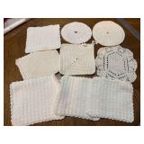 9 vintage crochet pot holders and hot pad trivets
