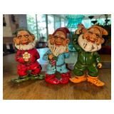 Set of 3 vintage Japan gnome figurines