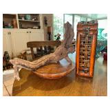 Driftwood and rattan wine box