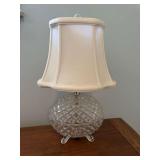 Vintage Crystal Footed Boudoir Lamp