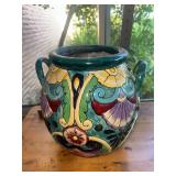 Hand crafted Mexican Talevera ceramic pot