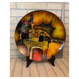 Vietnamese Laquerware decorative abstract art platter