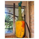 Unusual ceramic decorative bottle with stopper