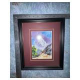 Artist signed Himalayan mountain trekker Watercolor painting