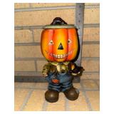 Scarecrow Jack-O-Lantern Head Halloween Candy stand