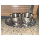 2 Small Pewter Condiment Bowls