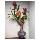 Frosted Nouveau Art glass watercolor style vase