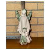 McCarty Pottery Angel and Child Figurine White and Jade Merigold, MS