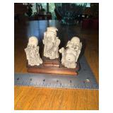 Vintage Chinese deities Fu Shu Shou figurines
