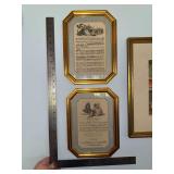 Pair of Vintage Ethan Allen framed reproduction music sheets from George Bickham’s The Musical Entertainer