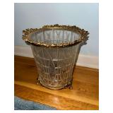 Hollywood regency style vintage trash can