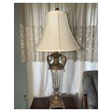 Pair of crystal and metal table lamps possibly Berman