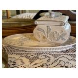 Croscill White Label Ceramic dresser box and tray