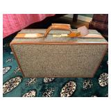 Vintage Hartman Luggage Tweed and Leather Suitcase in Great Condition