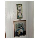 Mid Century Flavia Buzza senior romance wall plaque and Age sign
