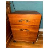 Cherry Finish 2 Drawer File Cabinet