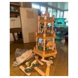 Vintage 3 tier German wooden Christmas pyramid carousel- all pieces appear to be there