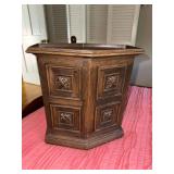 Mid Century faux wood trash can