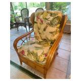 Rattan wingback arm chair