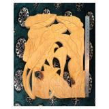 Wood Carved Calla Lillies Wall Panel