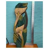 Wood Carved Calla Lily wall art has been painted/stained