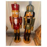 2 vintage wooden nutcrackers approx 18in