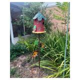 Metal art garden birdhouse