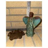 Fingerprint Pottery Angel and Small Brown Dish Pototoc, Mississippi