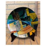 Vietnamese Laquerware decorative Abstract Art Platter NGA Art and Craft