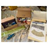 Smocking plates, embroidery floss and other sewing accessories