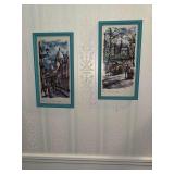 Pair of mid century Arno watercolor prints of Paris